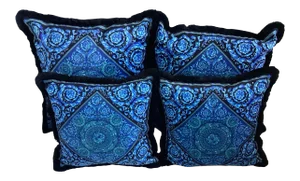 Custom Atelier Versace Blue Pillows - Set of 4