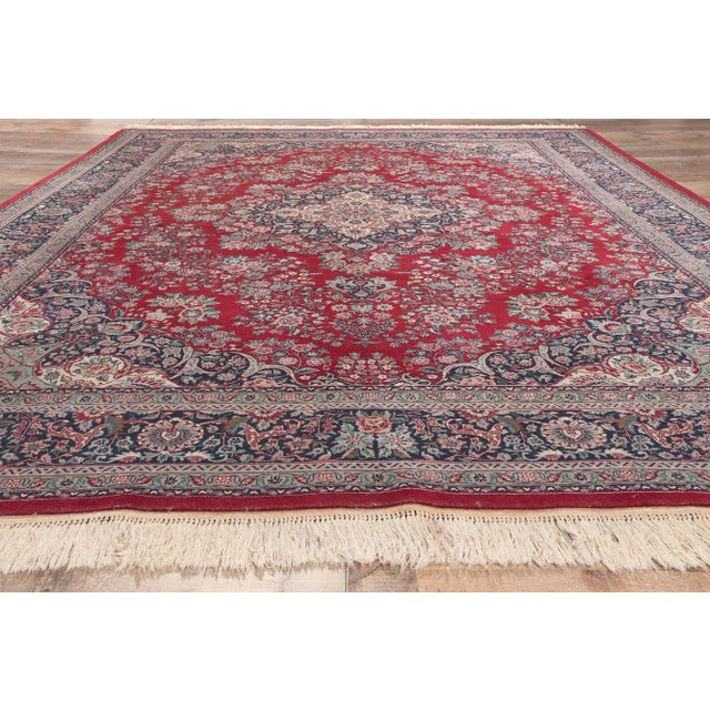 Red Late 20th Century Vintage Pakistani Kerman Rug, 09'00 X 12'02 For Sale - Image 8 of 10