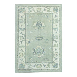 Turkish Oushak Rug 4'3" x 6'1" #19166 For Sale