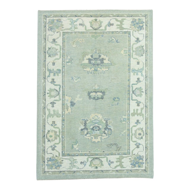 Turkish Oushak Rug 4'3" x 6'1" #19166 For Sale