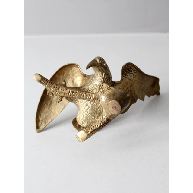 Vintage Brass Eagle Sculpture For Sale - Image 11 of 13