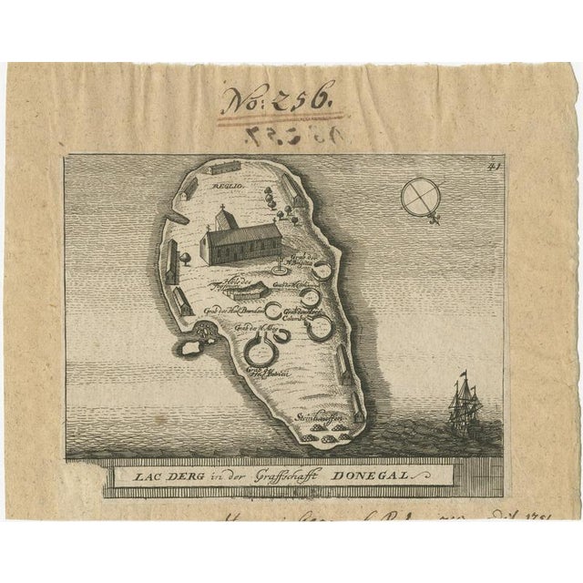 Lac derg in der graffschafft donegal - (lough derg in county donegal). This engraving shows the pilgrimage island in lough...