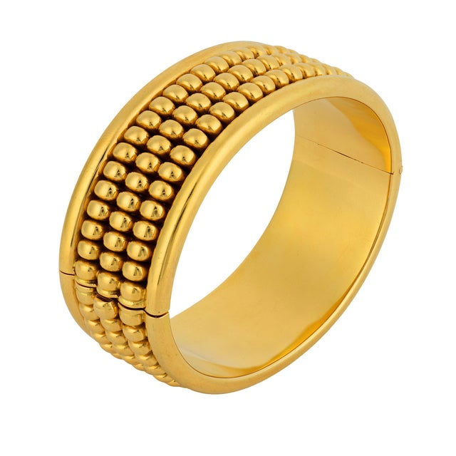 1980s 1980s Chaumet French 18k Yellow Gold Abacus Bangle For Sale - Image 5 of 6