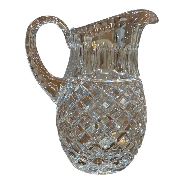 Late 20th Century Waterford Crystal Water Pitcher – Diamond & Vertical Panel Cut For Sale