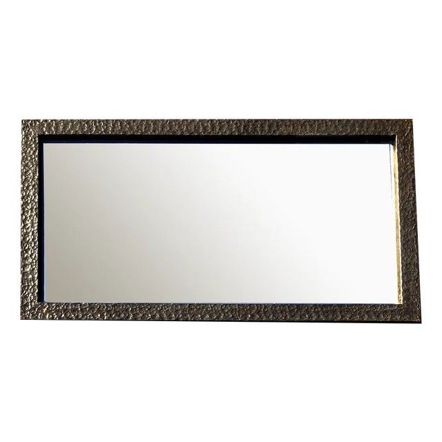 Vintage Art Deco Bauhaus Wall Mirror in Wrought Iron, 1930 For Sale