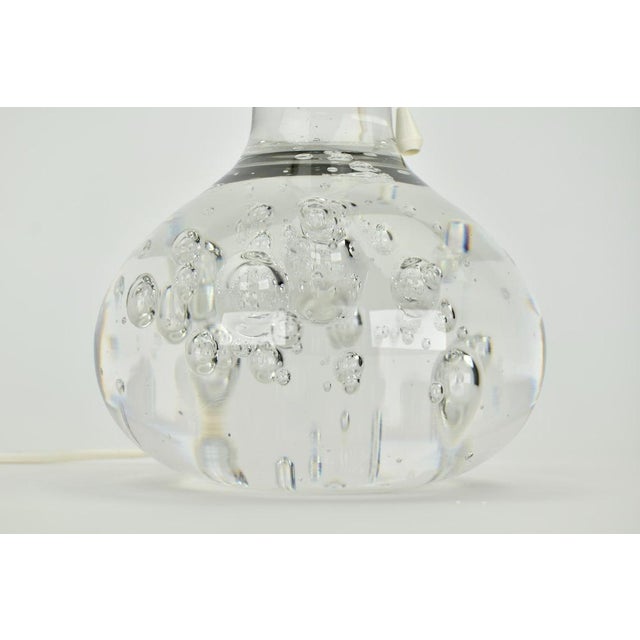 Mid-Century Modern 1975 Floris Meydam for Royal Leerdam Solid Crystal Table Lamp Bubbles For Sale - Image 3 of 10