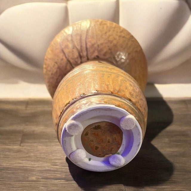 Ceramic Mid Century Modern Ikebana Art Pottery Pedestal Bowl With Flower Frog-Atomic Ufo For Sale - Image 7 of 7