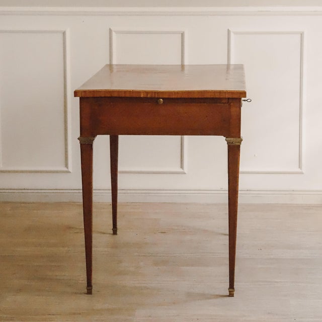 Antique Louis XVI Style Desk with Inlays and Pull-Out Drawers, 1880 For Sale - Image 11 of 13