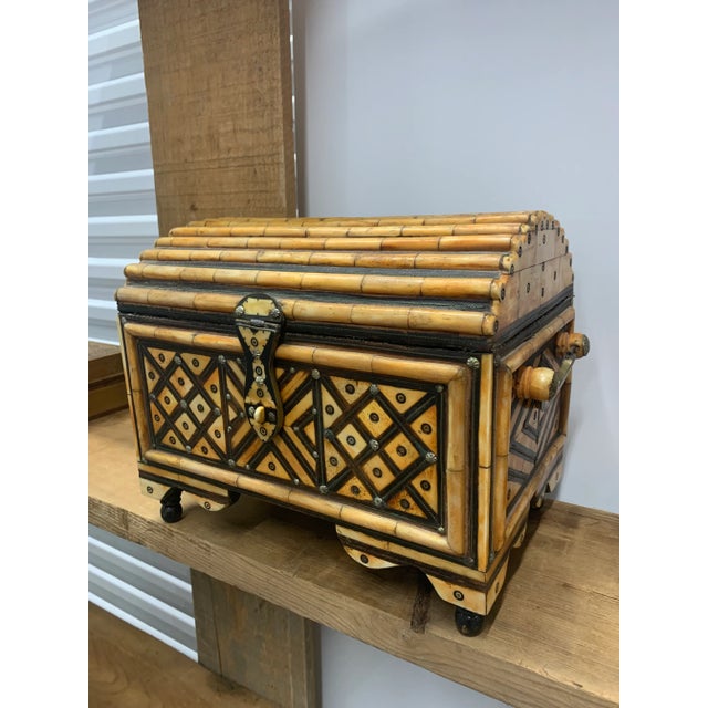 Moroccan Vintage Handmade Moroccan Dome-Top Chest For Sale - Image 3 of 8