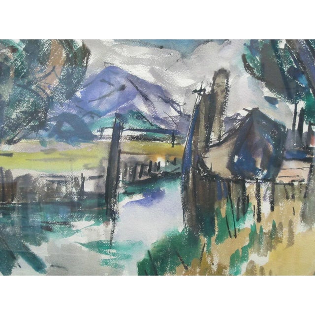 David McCosh Abstract Mountain Landscape Pacific Nw Watercolor Painting For Sale - Image 4 of 8