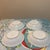 Ceramic Antique German Porcelain Berry Bowls - Set of 4 - Hand Painted Pink & Yellow Roses - Iridescent Lusterware Scalloped Edge For Sale - Image 7 of 8