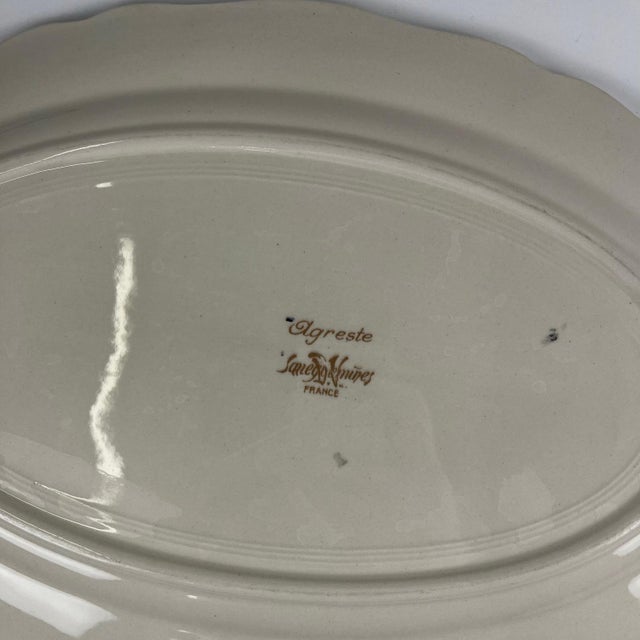 1950s Oval Agreste Plate from Sarreguemines, 1930s For Sale - Image 5 of 8