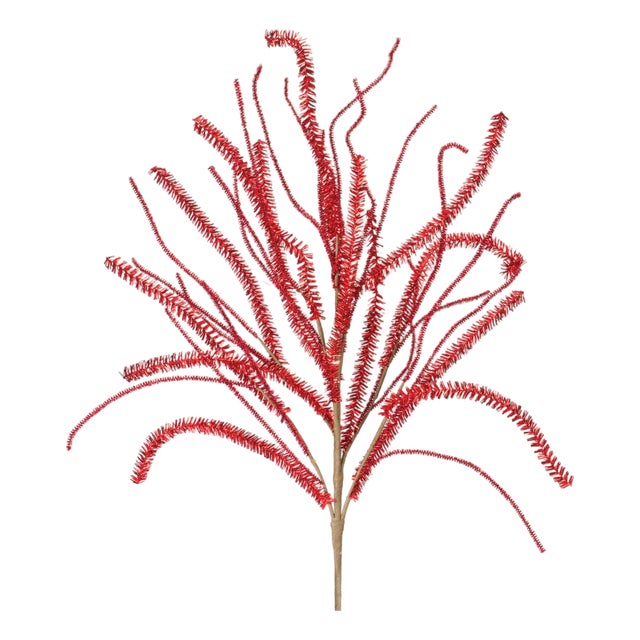 Glittered Pine Tinsel Branch (Set of 2) For Sale
