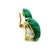 Vintage 1970s 18k Gold Carved Malachite Sculptural Clip-on Earrings, Pair For Sale - Image 11 of 15