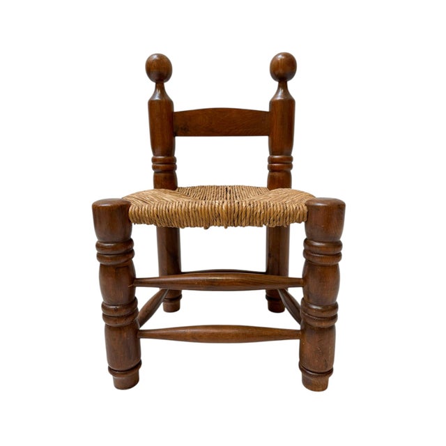 French Rustic Brutalist Low Side Chair by Charles Dudouyt, 1940s For Sale - Image 6 of 13