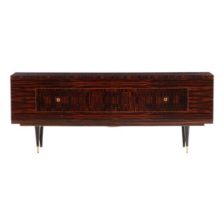 French Mid-Century Macassar and Ebony Sideboard, C. 1955. For Sale