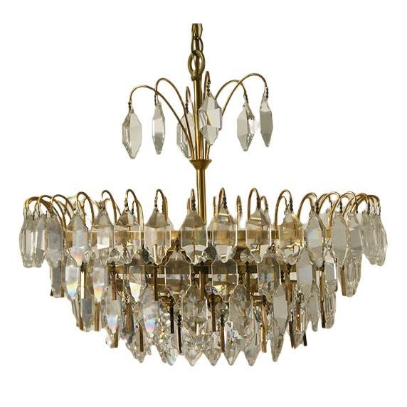Large Crystal Glass Ceiling Lamp from Palwa For Sale - Image 11 of 11