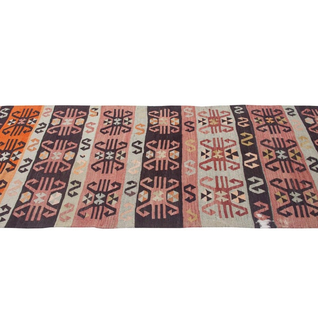 Mid-Century Modern Vintage Decorative Turkish Kilim Runner For Sale - Image 3 of 6
