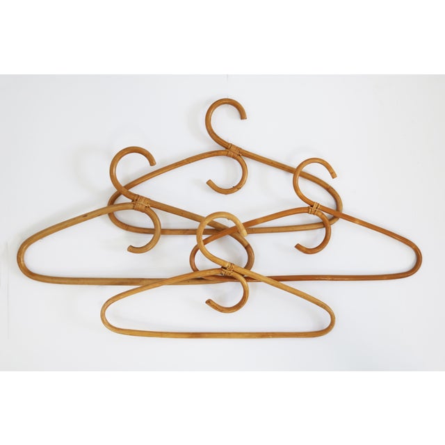 Mid-Century Modern Bamboo Clothes Hangers, Italy, 1960s, Set of 4 For Sale - Image 4 of 4