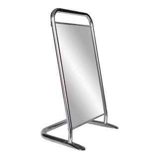 Vintage Medical Doctor's Chrome Floor Table Mirror For Sale