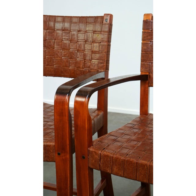 Shaker Chairs with Woven Leather Seats and Backrests from Schuitema, Set of 2 For Sale - Image 11 of 17