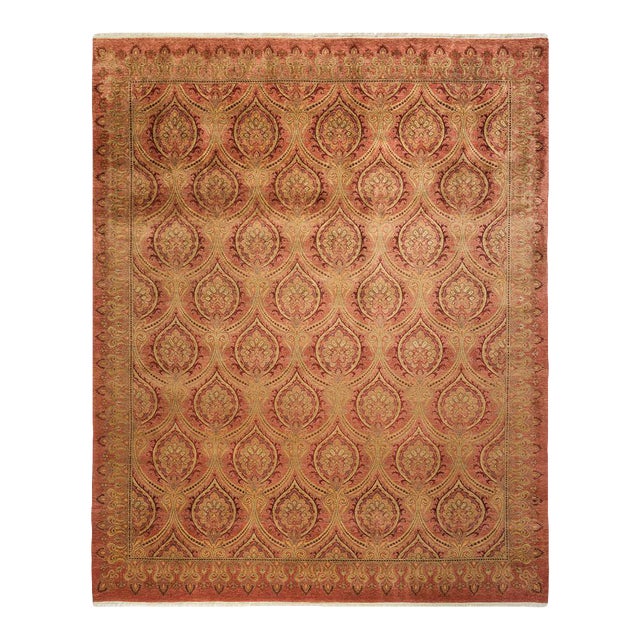 Mogul Collection Hand-Knotted Area Rug - Pink 8' 1" x 9' 10" For Sale