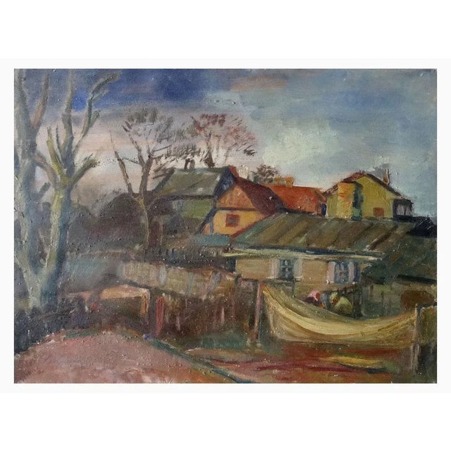 Modern Aleksandra Belcova, In Cafe, 1920s, Oil on Cardboard For Sale - Image 3 of 3