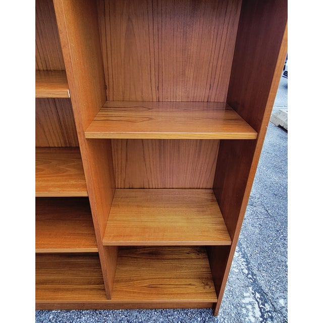 Brown 1970s Domino Møbler Double-Bay 6-Shelf Teak Bookcase For Sale - Image 8 of 15