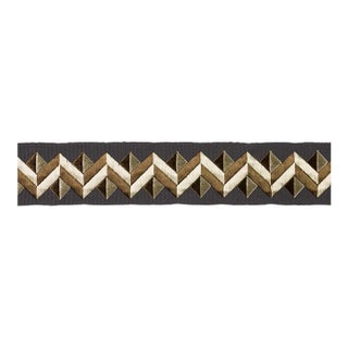 Schumacher Zigzag Moderne Tape Trim In Onyx For Sale