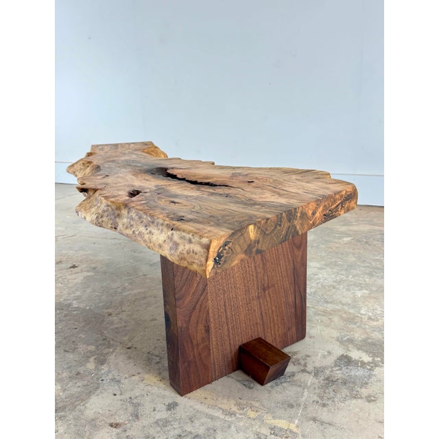 2020s Sculpted Burl Natural Edge Coffee Table / Bench – 57” Live Edge Slab For Sale - Image 5 of 5