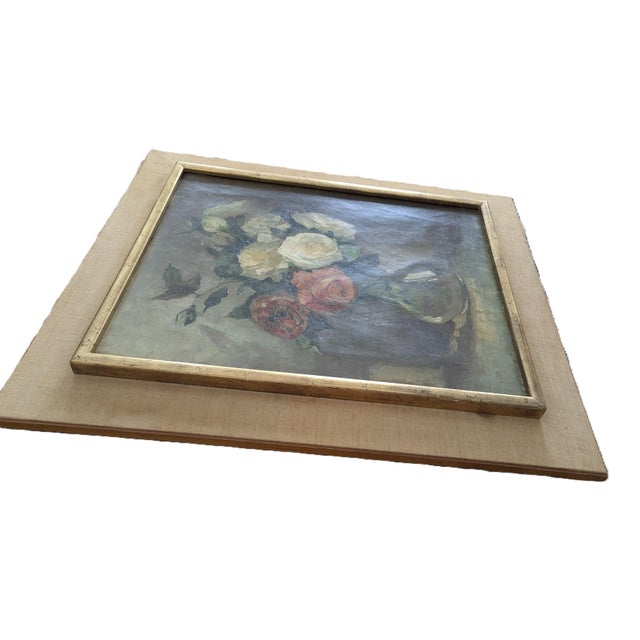 Impressionist Early 20th Century Impressionist Painting Still Life of Roses Signed by Artist Jeanette Slager (1881-1945) For Sale - Image 3 of 8