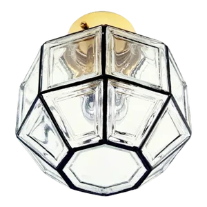 Mid-Century Glass Flush Mount/Ceiling Light From Limburg, Germany, 1960s