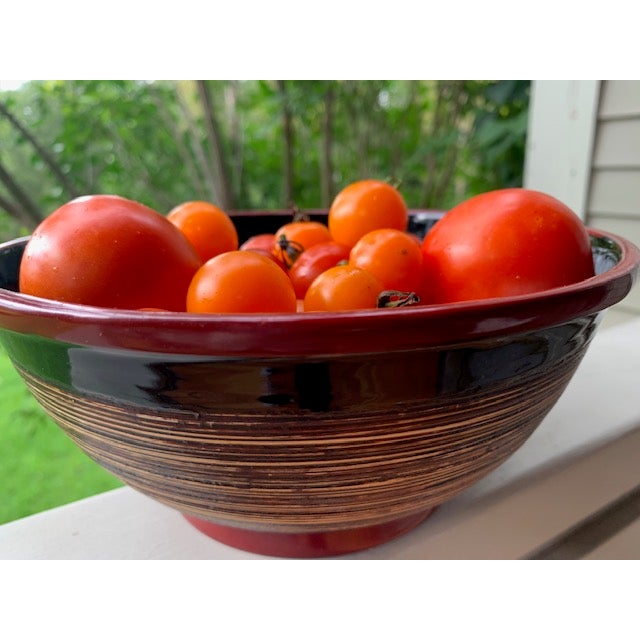 Red Rim Noodle Bowl For Sale - Image 4 of 4