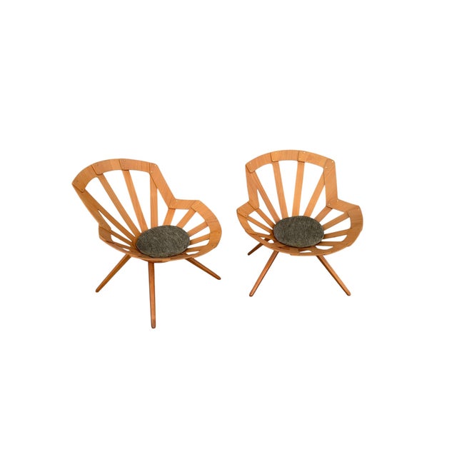 Wood Armchairs by Lodovico Meneghetti, Giotto Stoppino and Vittorio Gregotti for Sim, 1953, Set of 2 For Sale - Image 7 of 7