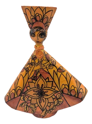 Vintage Mexican Abelardo Ruiz Papier Mâché Candle Holder