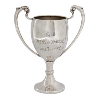 Antique English Silver-Plate Table Tennis Trophy For Sale