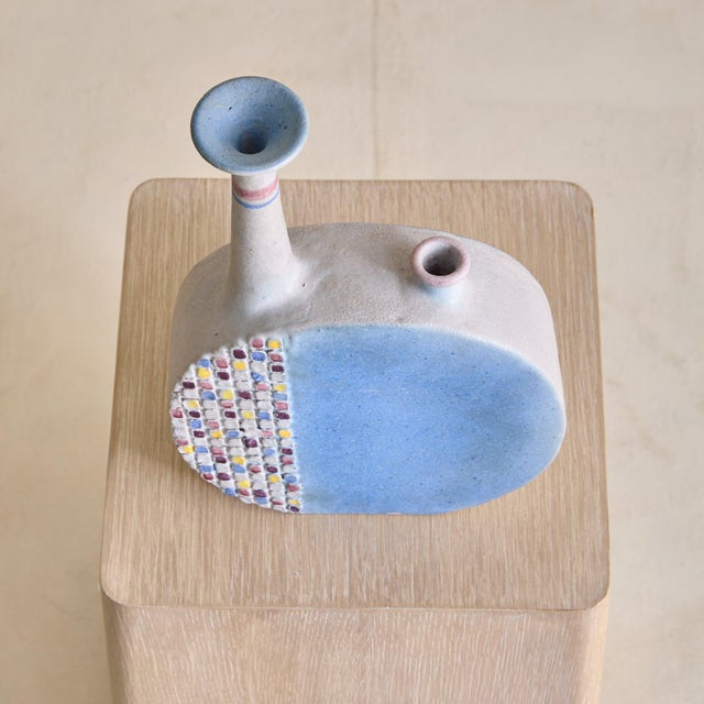 Italian Terracotta Two Openings Vase by Ivo De Santis for Gli Etruschi, 1960s For Sale - Image 9 of 11