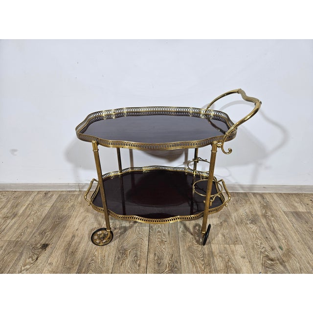 Vintage French Bar Cart from Maison Jansen, 1960s For Sale - Image 9 of 18