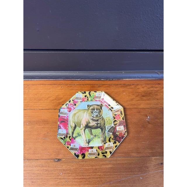 Late 20th Century Decoupage Dog Plate For Sale - Image 4 of 4