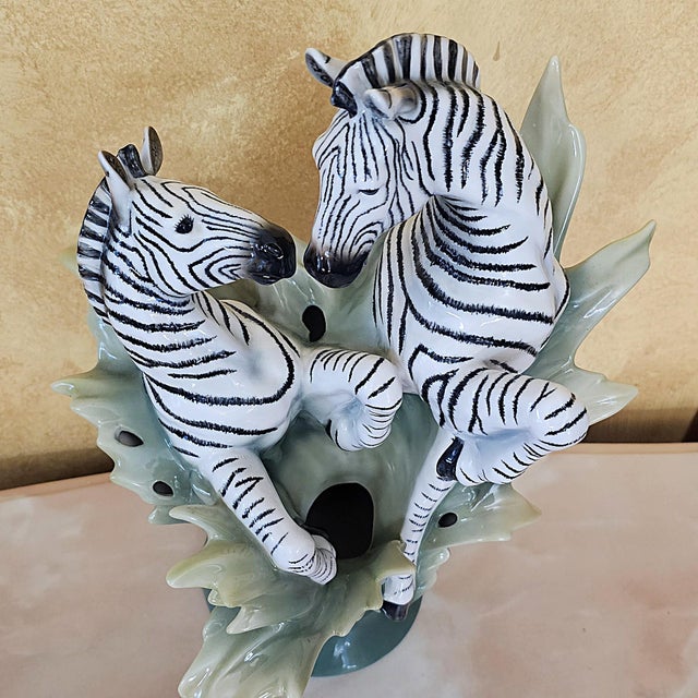 Celadon Franz Collection Jungle Beauties Safari Zebra Sculptural Porcelain Vase Fz00379 For Sale - Image 8 of 18