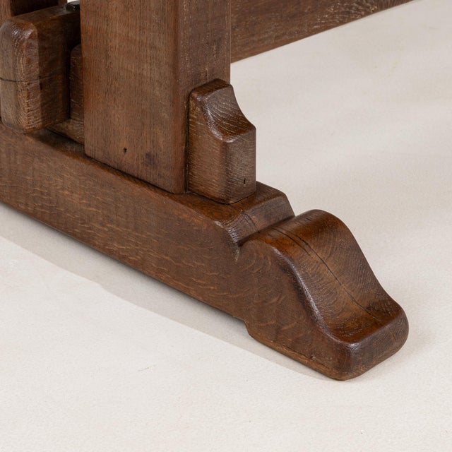 Oak Trestle Dining Table in Original Patina, Antique, France, Circa 1970 For Sale In Greensboro - Image 6 of 11