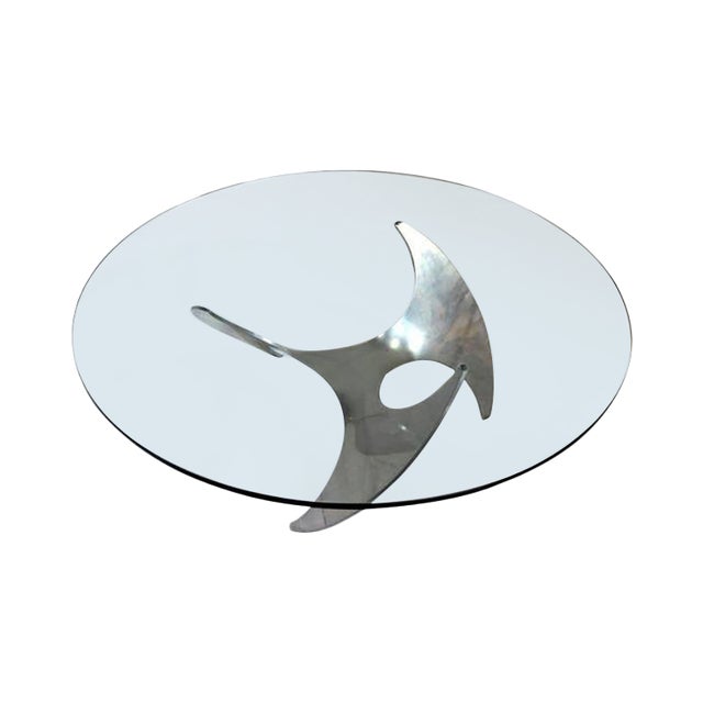 Aluminum and Glass Propeller Table by Knut Hesterberg Chairish