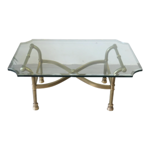 Vintage Hollywood Regency StyleGlass Top Coffee Table