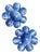 1950s Lisner Cats Eye Cornflower Blue Cluster Clip Back Earrings, Pair For Sale