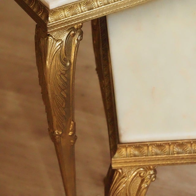 1960s Louis XV Style Nesting Tables in Brass and Marble, 1950s, Set of 2 For Sale - Image 5 of 10