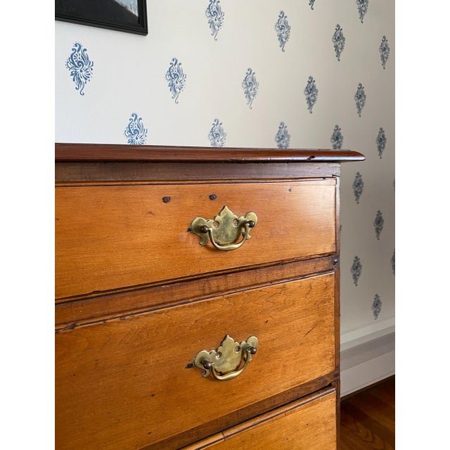 Antique Early 1800s New England Neoclassical Cherry Chest of Drawers, Likely Connecticut River Valley For Sale - Image 9 of 13