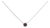 .925 Sterling Silver 7MM Bezel Set Created Red Garnet Pendant Necklace - 18" Inches For Sale