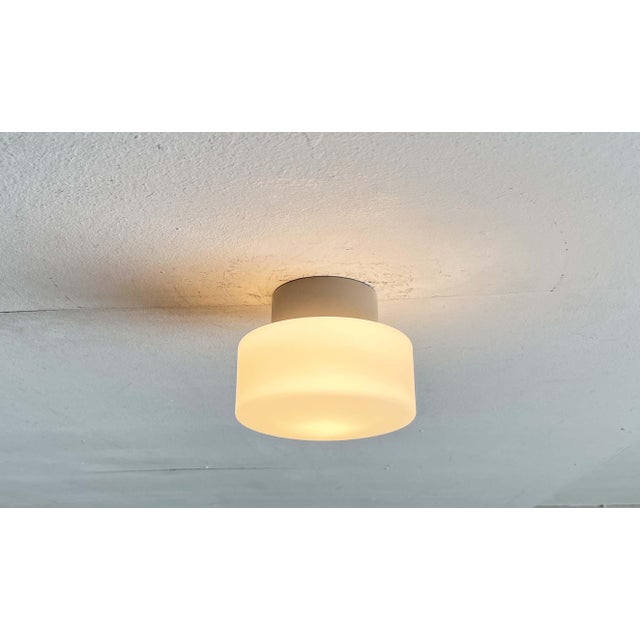 1960s Mid-Century Modern Minimalist German Ceiling Glass Lamps from Kaiser Leuchten, 1960s, Set of 2 For Sale - Image 5 of 18