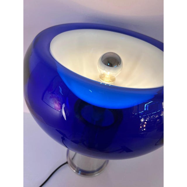 Blue Table Lamp with Double-Walled Glass Shade from Doria For Sale - Image 8 of 11