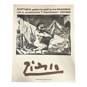 1970s Picasso “Faun Unveiling a Woman” Anthea Gallery Promotional Lithograph